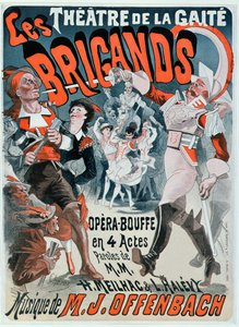 Jacques Offenbach（1819-80）1869年的美食歌剧“Les Brigands”的海报